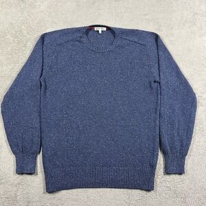 Alex Mill Sweater Mens Large Blue Crewneck Cotton Silk Speckled Sweatshirt Knit